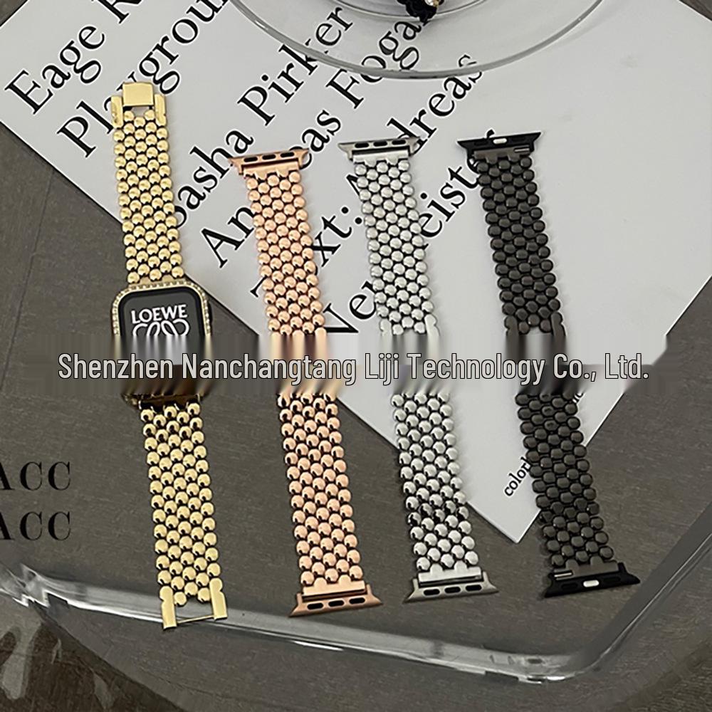 Compatible Fish Scale Metal Strap for Apple Watch: Stainless Steel Honeycomb Band, In Stock.