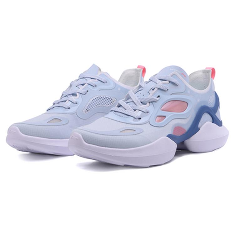 Li Ning Fashion Trend Abrasion Resistant, Breathable, And Balanced Lightweight Low Top Casual Shoes Women's Folk Blue AGLQ038-5