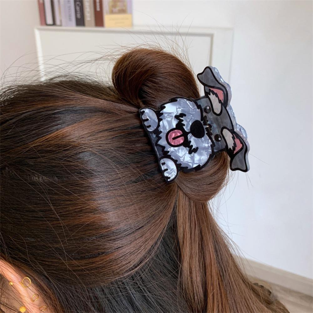 Puppy Cartoon Dog Hair Claw Acrylic Hair Clip Chihuahua Small Shark Clip  Woman