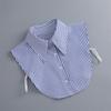 Pointed collar striped shirt fake collar, women's versatile decoration collars blue and white stripes sweater collar