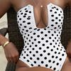 Retro Polka Dot Slimming One-Piece Swimsuit - Women's High-End Sexy Swimwear