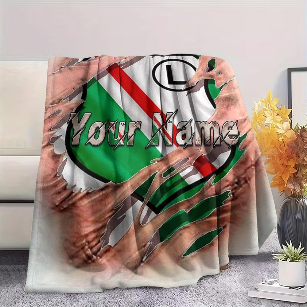 1PC Crest Emblem Custom Name Patterned Flannel Blanket Suitable For All Seasons For Home Decor Warmth And Comfort Gifts Holiday Present