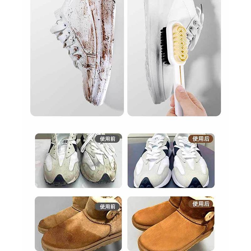 1pc Soft Shoes Cleaning Brush 2-in-1 Cleaning Eraser & Bristle Brush for Easy Scuff and Stain Removal Tools Leather Boot Cleaner