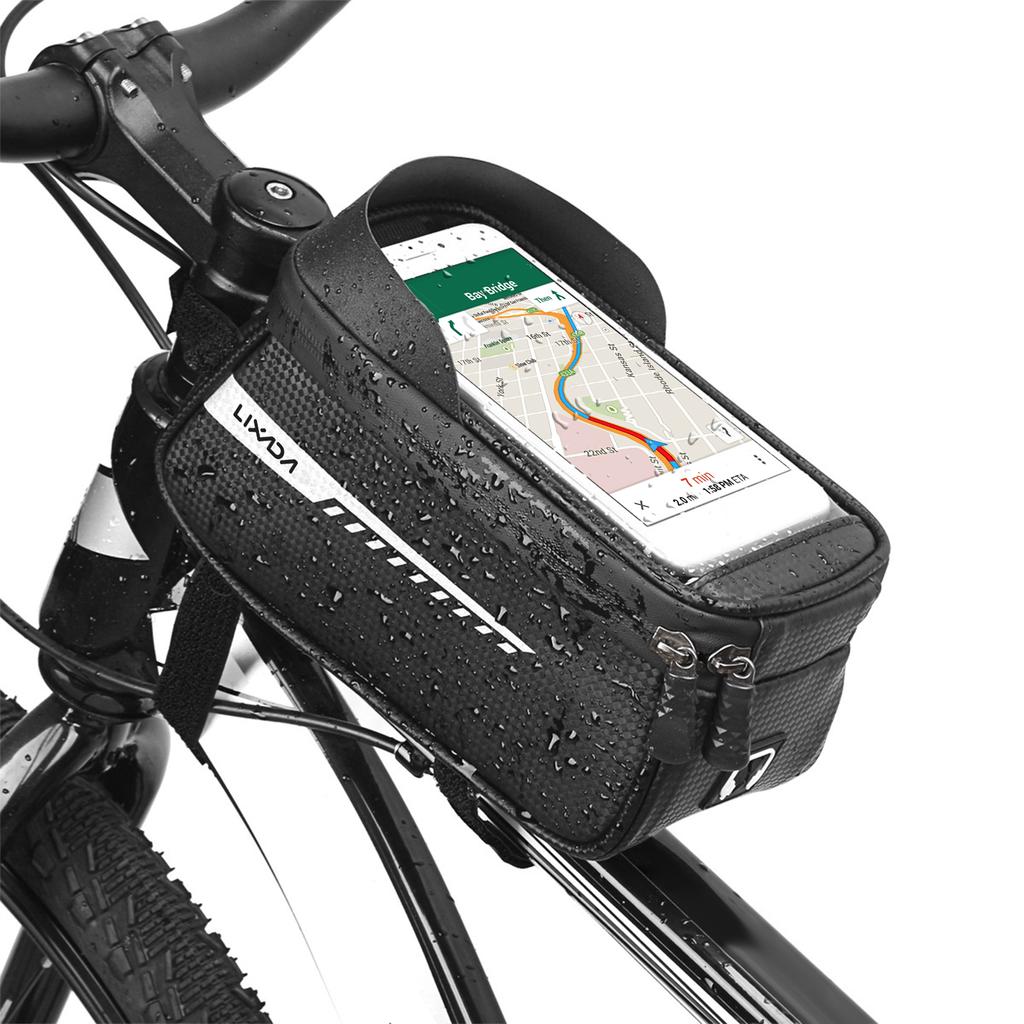 Waterproof Bicycle Phone Mount Bags Front Frame Top Tube Bag with Touchscreen Phone Holder Case Cycle Bike Tool Storage
