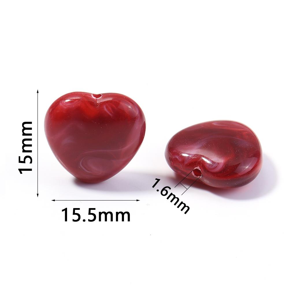 30pcs/Lot 15x15.5mm Double Colors Acrylic Beads for Jewelry Making Heart Cloud Beads Loose Spacer Beads DIY Bracelet Necklace