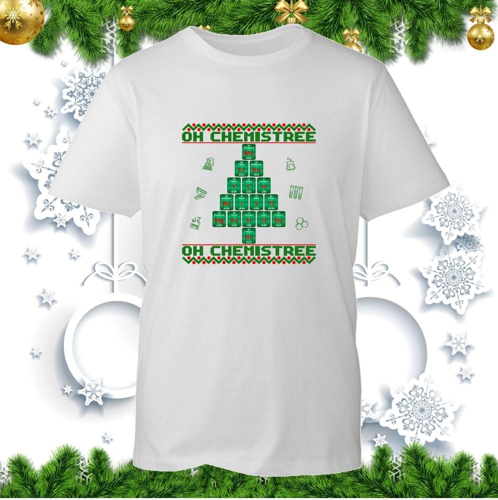 Oh Chemistree Tshirt Christmas Ugly Xmas Tree Chemistry Periodic Table Science S