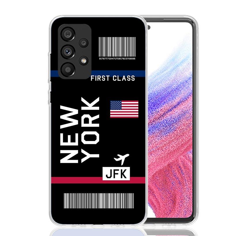 Airline Ticket Barcode Phone Case For Samsung Galaxy A17 A16 A14 A15 A13 A57 A56 A54 A55 A53 A37 A36 A34 A35 A33 A26 A24 A25 A23