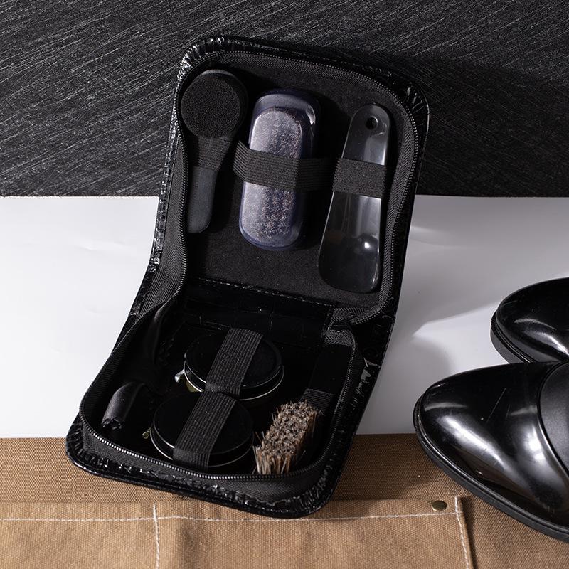 

Мужской деловой стиль Портативный набор кожаных щеток для чистки обуви, курток и салонов автомобилей