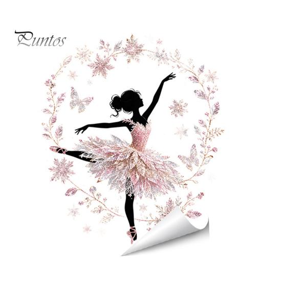 Living Room Glass Decor Christmas Ballet Girl Static Window Clings, Removable Xmas Decals, Winter Indoor Outdoor Art Ballerina Elf Stickers