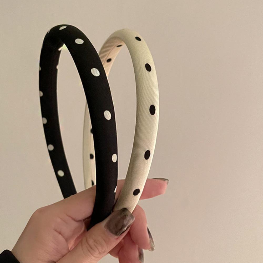 

2 шт. Европейский и американский ретро черно-белый в горошек повязка на голову резинки для волос ободок для волос для женщин девушек праздник корейские аксессуары для волос