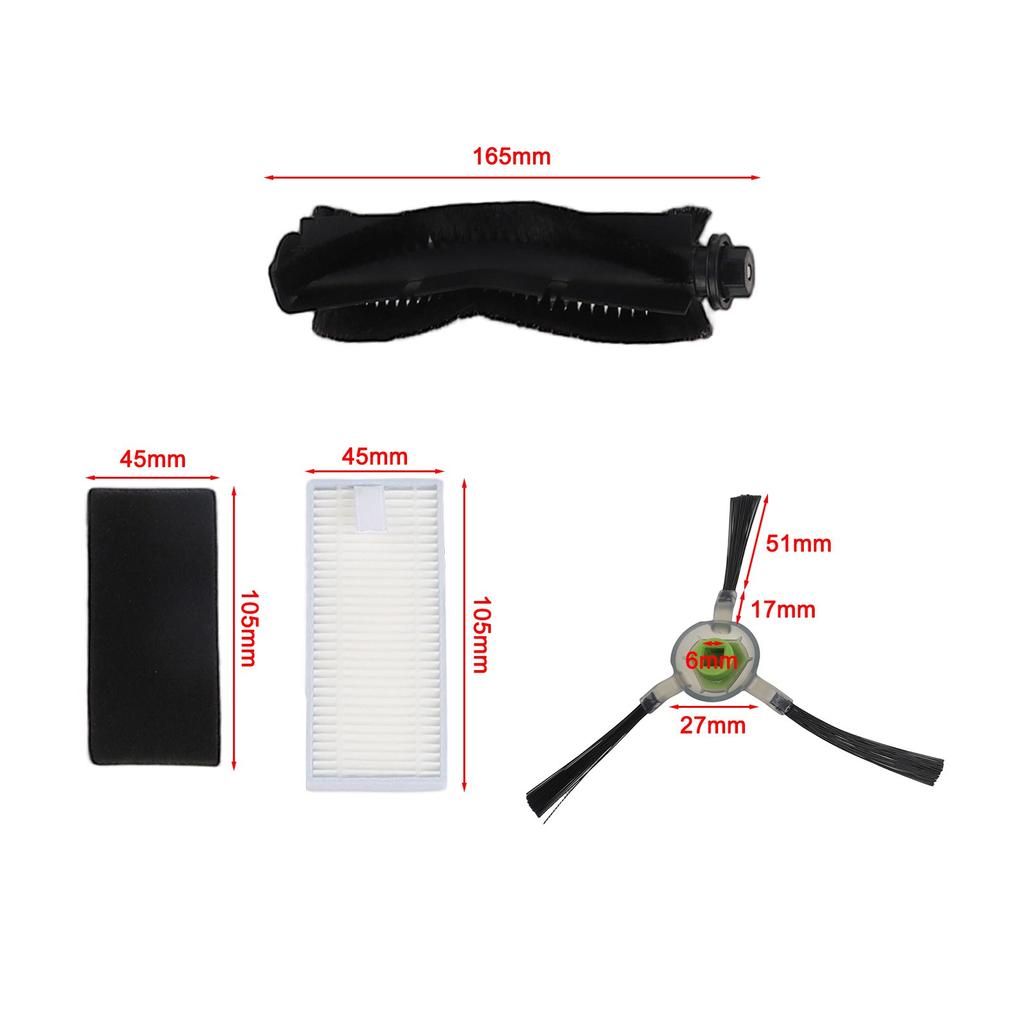 Main Side Brush Filter Kit Compatible with For Lefant U180 M1 M2 Pro Plus K8