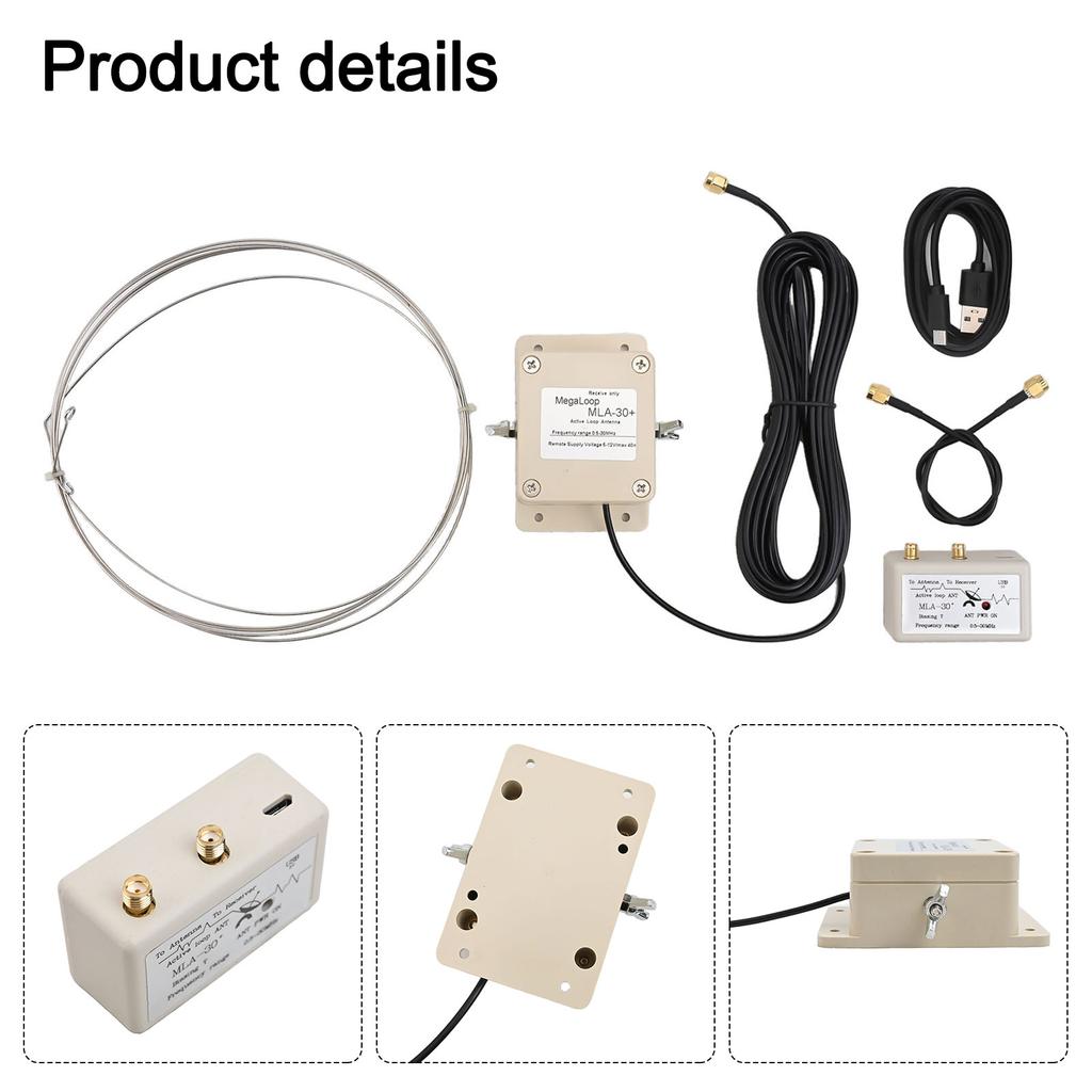 Ring Receiver MLA-30+ Loop Antenna Rooftops Balconies 0.5MHz-30MHz Directional Magnetic Ring Vibrator USB Powered
