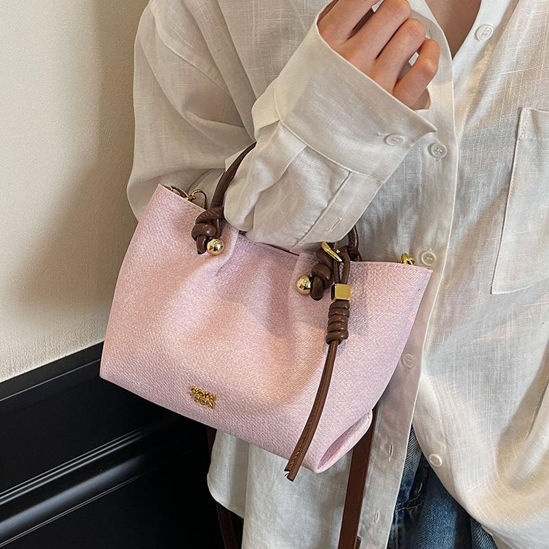 Summer commuting soft face small bag women's 2025 new fashion and versatile simple hand-held bucket bag versatile crossbody bag