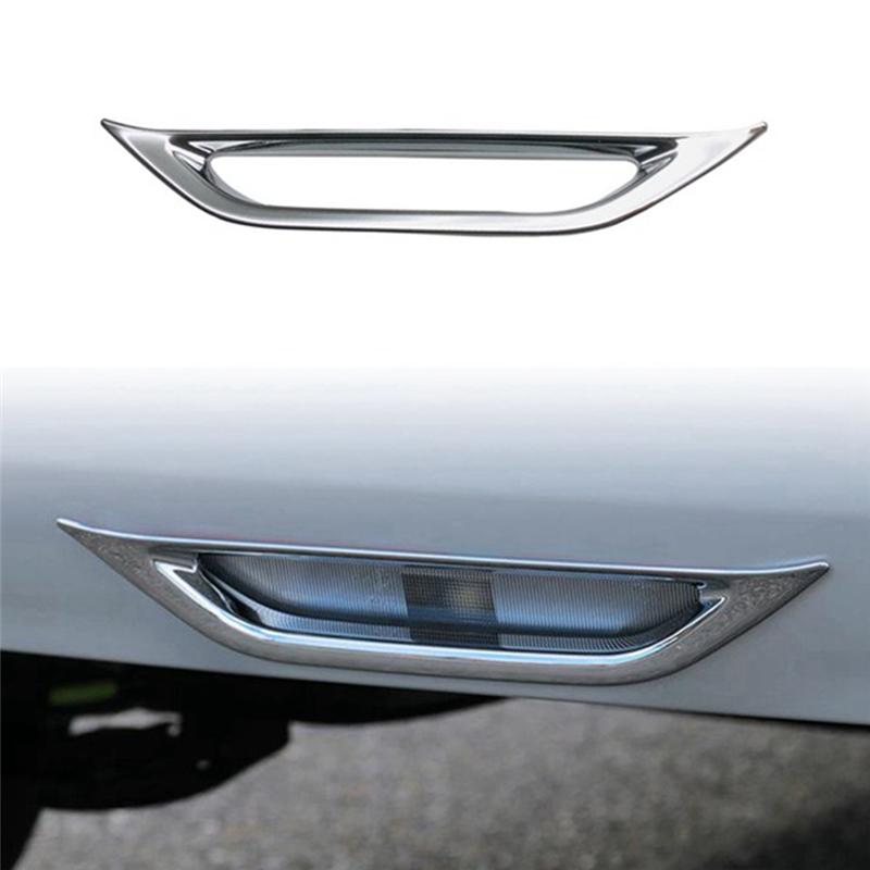 Car Chrome Rear Bumper Fog Light Lamp Cover Car Trim Decoration Stickers Fog Light Cover For Toyota AQUA