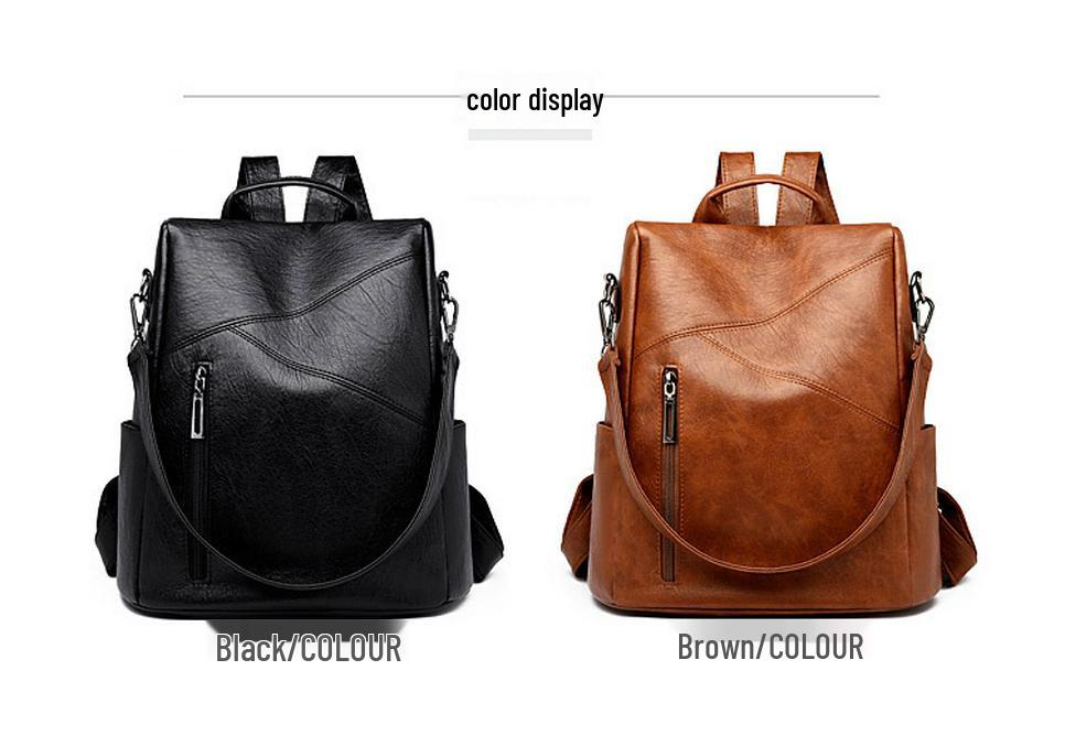 Women's Anti-theft Double Shoulder Bag - 2026 Fashionable Multi-functional PU Backpack