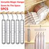 1-5 PCS 9-Hole Space Saving Hanger Multi-Slot Heavy Duty Plastic Organizer for Maximizing Closet & Wardrobe Storage