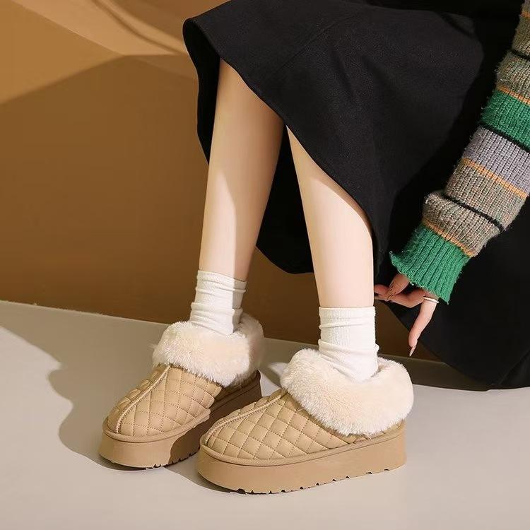 Stora snökängor i bomull dam nya vintern vattentäta och halkfria sammet varma snö bomullsskor