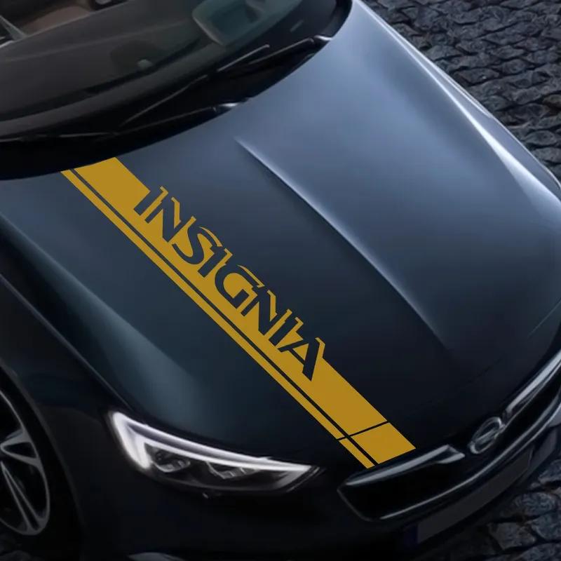 Auto Engine Bonnet Trim Decal For Opel OPC Astra J H G K ignia Corsa D B E Mokka Vectra B Car Hood Cover Stickers Accessories