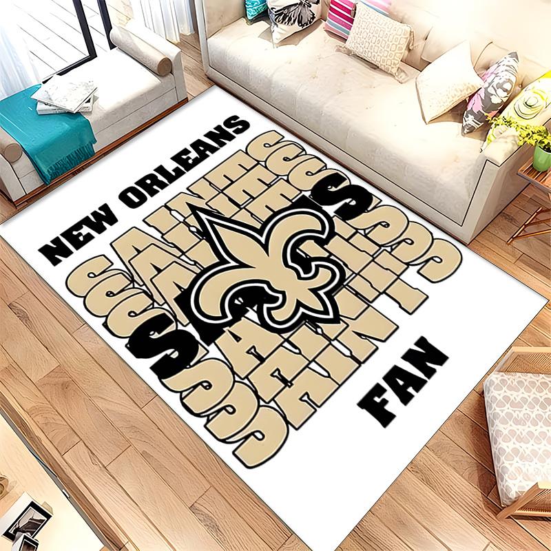 New Orleans Saints (5) Rug Suitable For Living Rooms Bedrooms Computer Rooms Dining Areas And Placement Under Tables And Chairs Also An Ideal Choice F