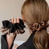 Elegant Silk-Like Acetate Hair Ring: High-End, Sophisticated Ponytail Holder with Leather Cover for Women