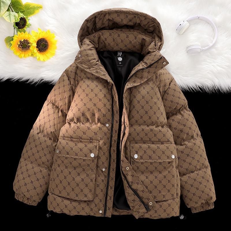

Autumn and Winter Trendy Brand Cotton Clothes, New Cotton-padded Clothes, Men s Winter Jackets, Men s Short Stand-up Collar Loose Bread Clothes, Men s M хаки