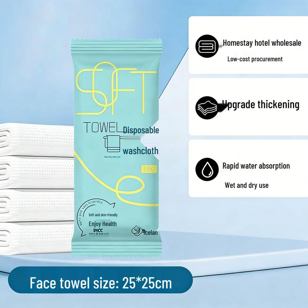 Individually Wrapped Disposable Travel Towels - Enlarged & Thickened for Bath or Face Wash