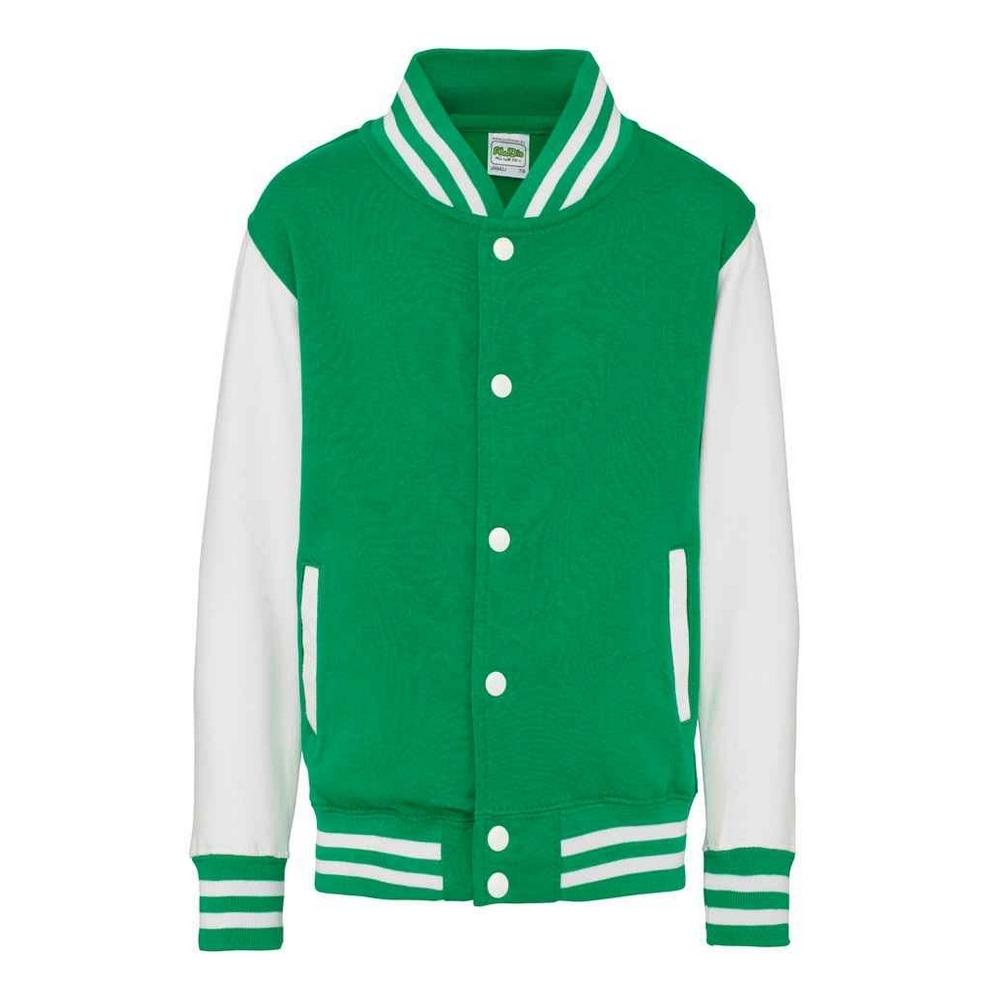 Awdis Childrens/Kids Contrast Striped Varsity Jacket