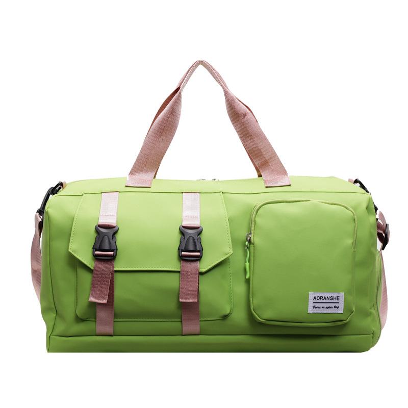 

New Travel Bag Large Capacity Multi-function Shoulder Sports Fitness Bag Simple Handbag Independent Shoe Compartment Messenger Bag зелений