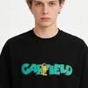 Garfield "GARFIELD" Lake Blue Letter Print Short Sleeve T-Shirt, American Streetwear Brand Heavyweight Cotton Loose Fit Oversized Couple Top