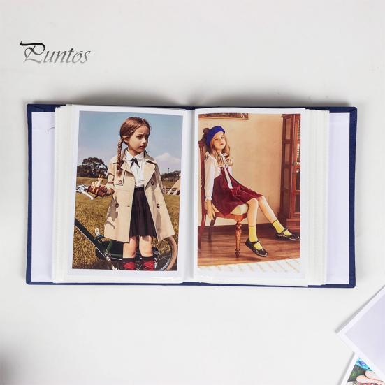 Portable Photo Album Linen Cover Picture with Front Window 100 Photos Durable 4x6 Slip-in Book for Wedding Vacation Family Baby Pictures