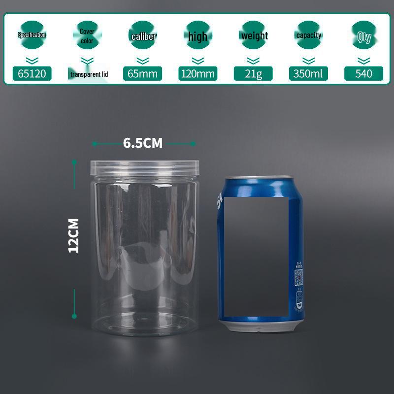 Transparent PET Airtight Plastic Snack Jar
