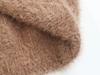 2025 Autumn Women's European & American Style Versatile Faux Mink Fur Striped Sleeve Loose Knit Cardigan
