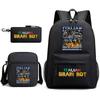 Abstract foreign Shanhaijing children's schoolbag tongtongsahur cartoon primary school student backpack three-piece set L