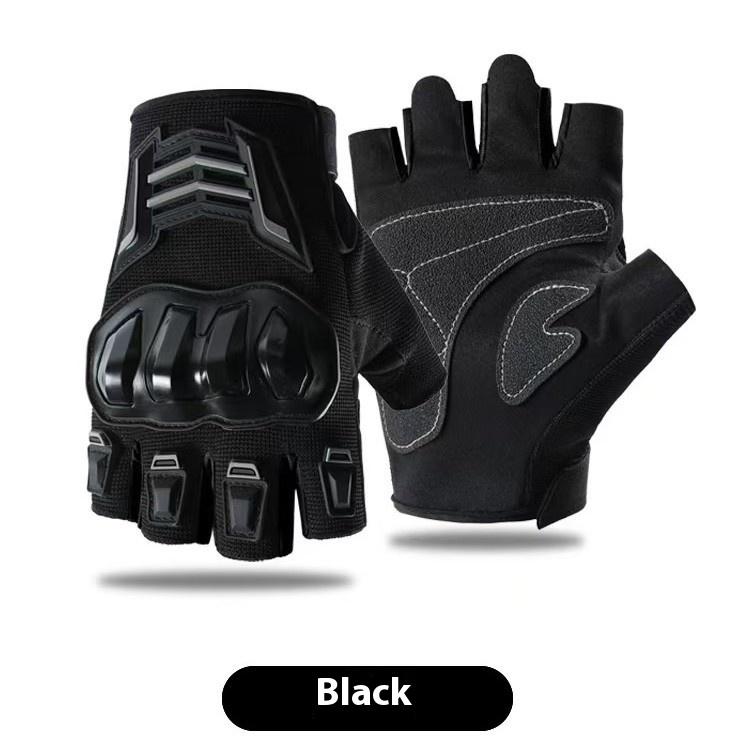 Men's Half-Finger Racing Gloves Protective Anti-Slip and Fall Breathable Riding Gloves for Outdoor Summer Motorcycling