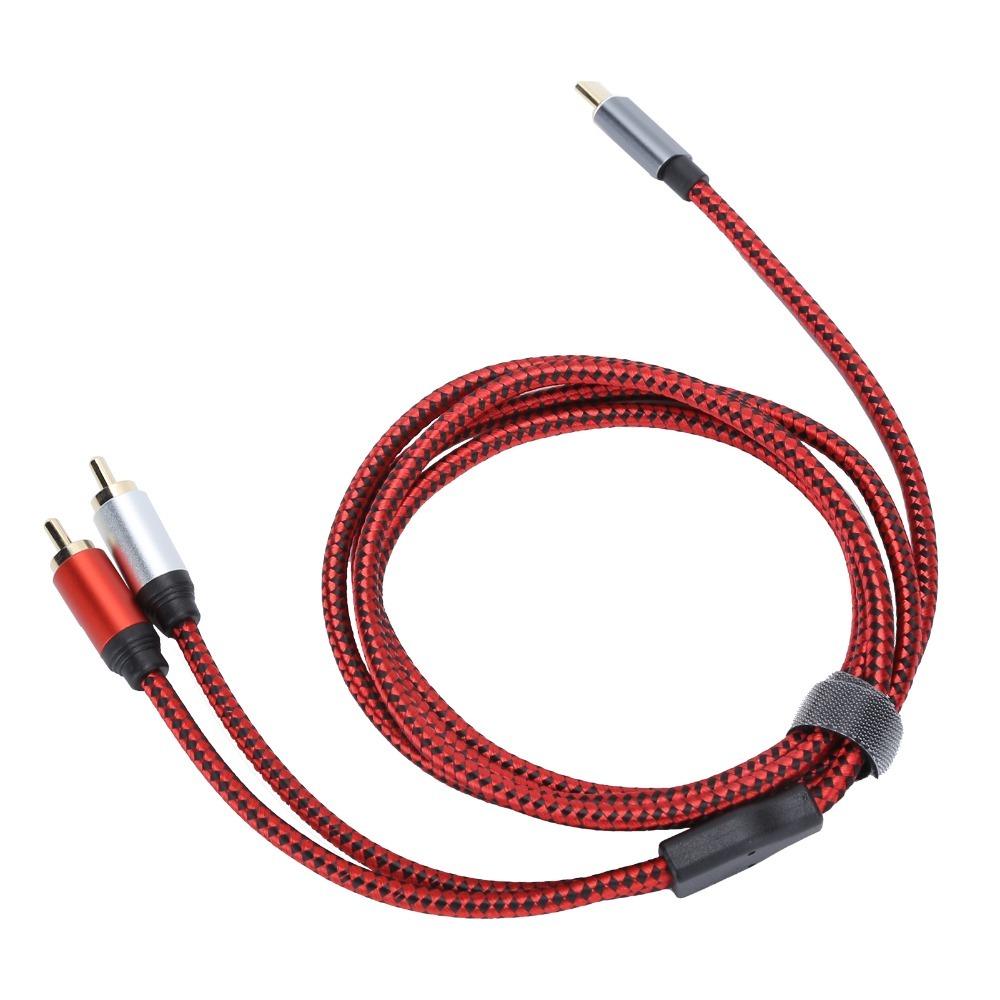 Gold Plating Type C Male To 2RCA Male Audio Cable Male To Male Y Splitter Cable Stereo System