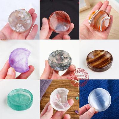 Doğal Beyaz Kristal Ay Kasesi - Yuvarlak Meditasyon ve Enerji Taşı Süsü
