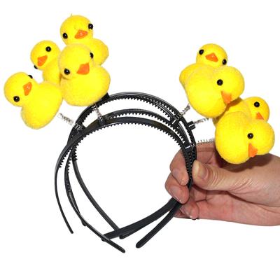 Desenho animado fofo pequeno pato amarelo faixa de cabeça cocar maquiagem cabelo fino arco lavar rosto faixa de cabelo para mulheres menina acessórios de cabelo