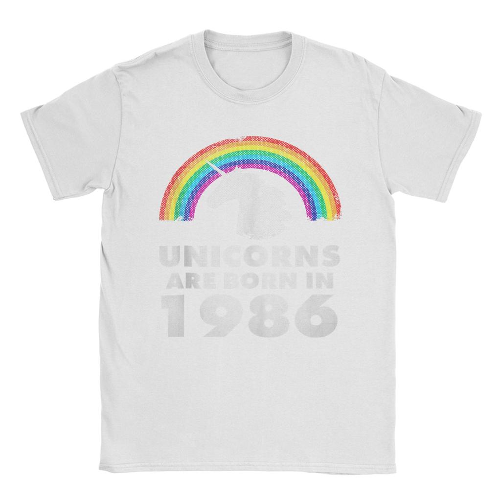 Unicorns 1986 40th Birthday 40 Years Old Men T Shirt  Novelty Tees Short Sleeve Crew Neck TShirt Pure Cotton Plus Size Clothing