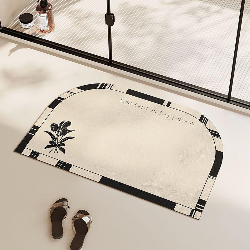 Ins Wind Arched Bathroom Floor Mat Small Size Diatom Mud Absorbent Mat Bathroom Entry Quick Drying Non-slip Foot Mat