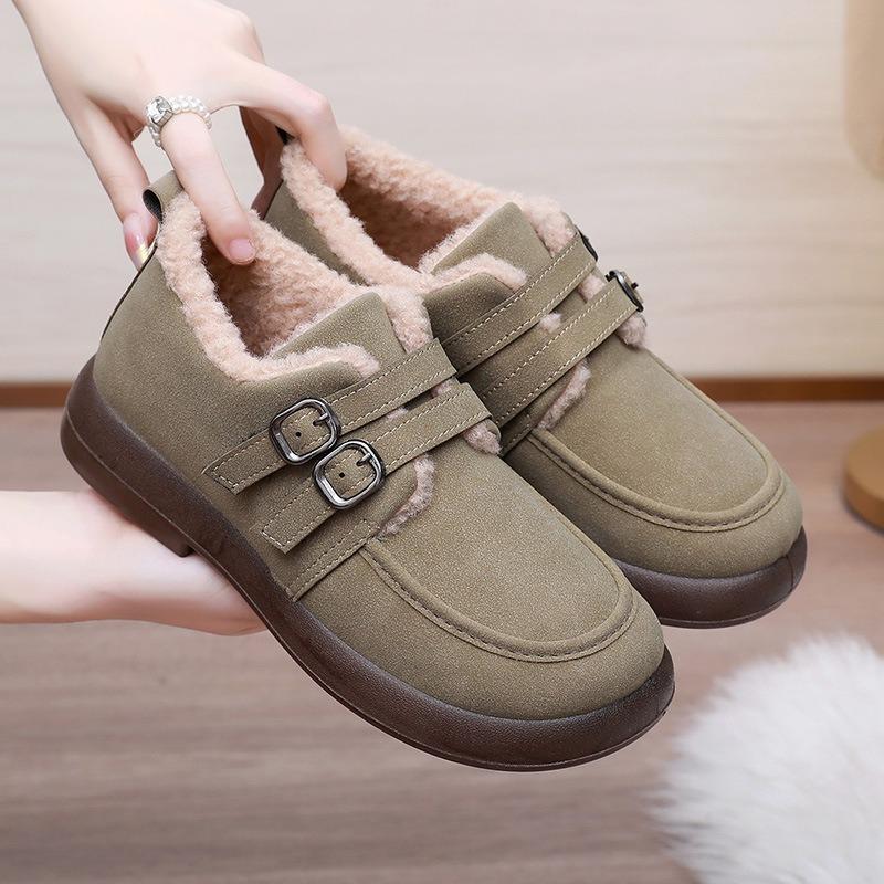 Old Beijing women's winter cotton shoes fleece non-slip Doudou shoes non-slip warm mother shoes casual fluffy shoes