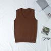 Autumn Winter V-neck Women Pullover Knitted Sweater Vest Solid Color Fashion Loose Casual Sleeveless Simple Office Tops Elegant Women Clothing