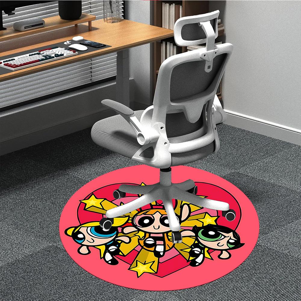 

1pc Powerpuff Girls Office Round Area Rug, Under Office Chairs Bedroom Living Room Home Decor a1022242 80cm by 80cm