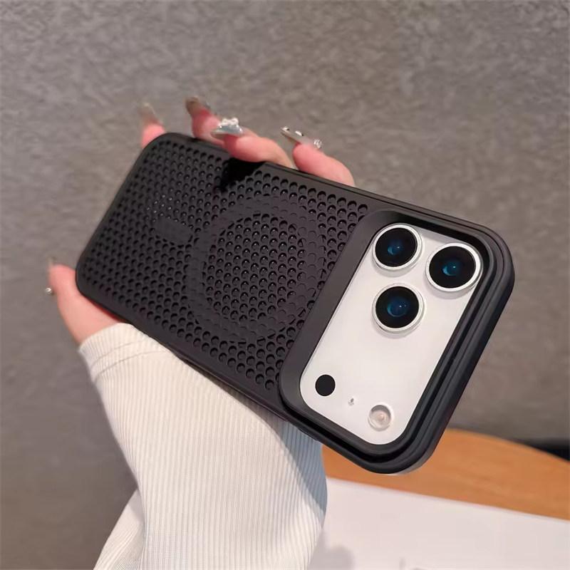 Wärmeableitendes Mesh für Magsafe Wireless Charging Hülle für iPhone 17 16 15 14 Plus 13 12 11 Pro Max 17 Air Atmungsaktive Hartschale