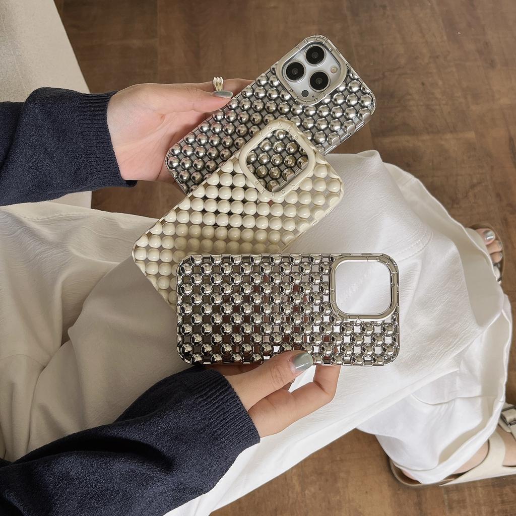 Summer Hollow Three-Dimensional Pearl Shell Case for iPhone 16 Pro Max, Compatible with Apple 17 New Model 14/15