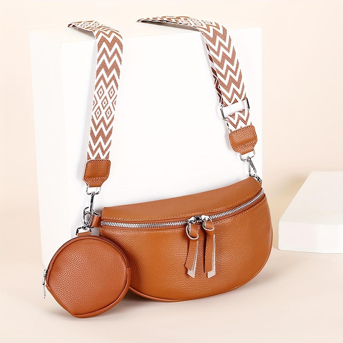 

Повсякденна жіноча поясна сумка Модна жіноча нагрудна сумка кросбоді Одноплечова жіноча сумка з натуральної шкіри коричневий