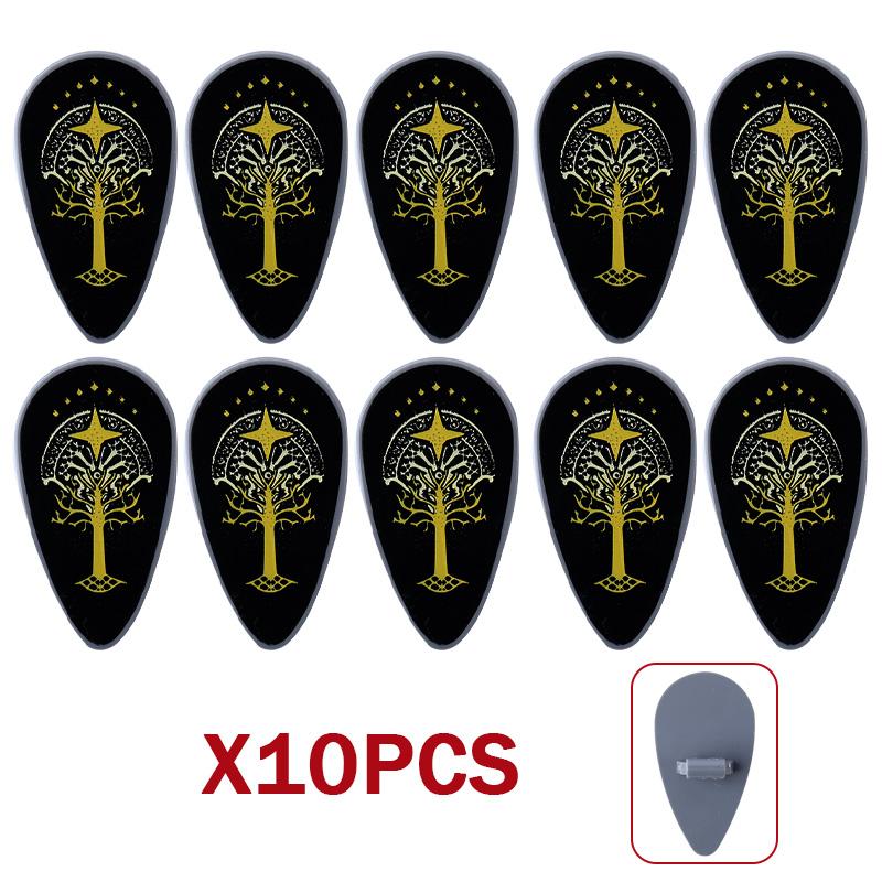 MOC Medieval Military Castle Weapon Roman Knight Helmet Shield Accessories Building Blocks Green Dragon Lion Crusader Bricks Toy