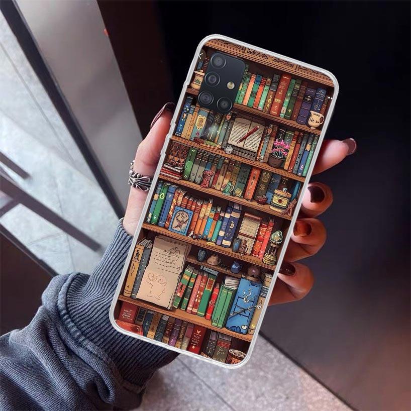 Read Books illustration Reading Phone Case For Samsung Galaxy A12 A52S A42 A32 A22 A51 A50 Note 20 Ultra 10 S10 Plus A71 A70 A31