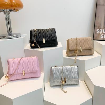 High End Bag for Women's New Fashion Texture Embroidered Shoulder Bag for Summer Niche Versatile Chain Crossbody Bag