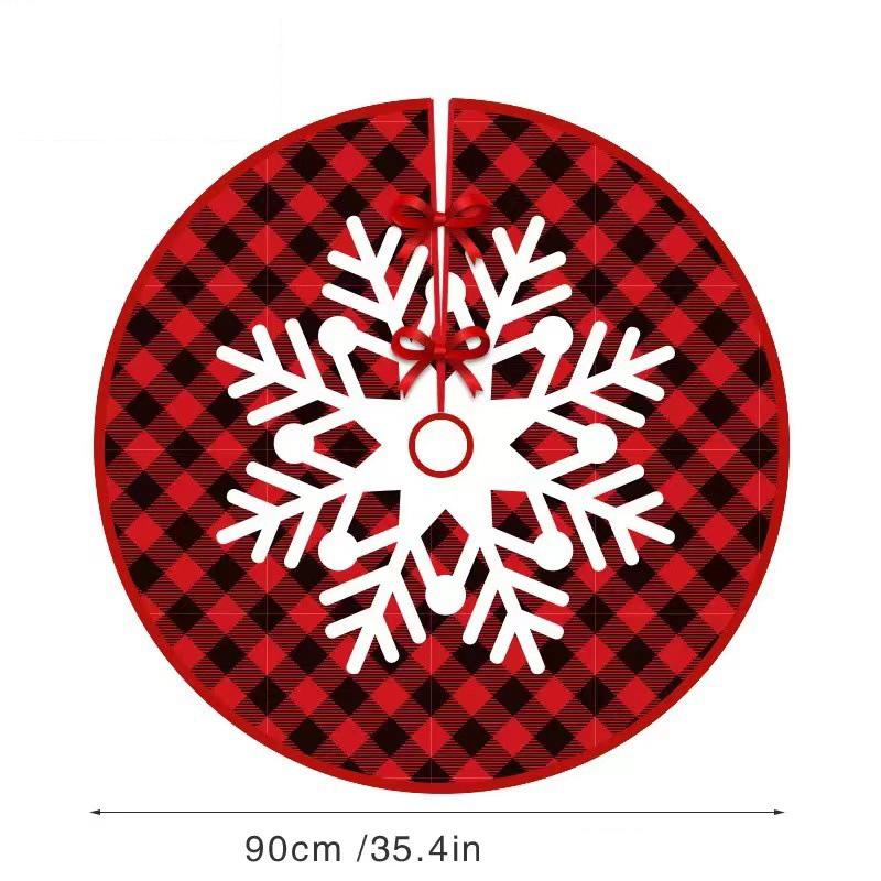 90cm Christmas Tree Skirts Santa Claus Printed Xmas Tree Bottom Decor Mat Merry Christmas Decoarations Home Party Supplies