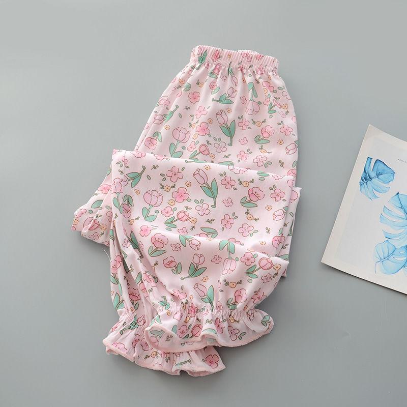 Girls' Summer Thin Mosquito Repellent Pants for Small and Medium-sized Children Baby Girls' Summer Outerwear Pants